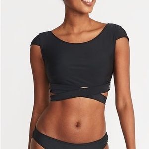 Old Navy Wrap Back Cap Sleeve Swim top